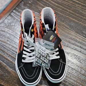 Vans High-Top Sneakers - Black and Orange